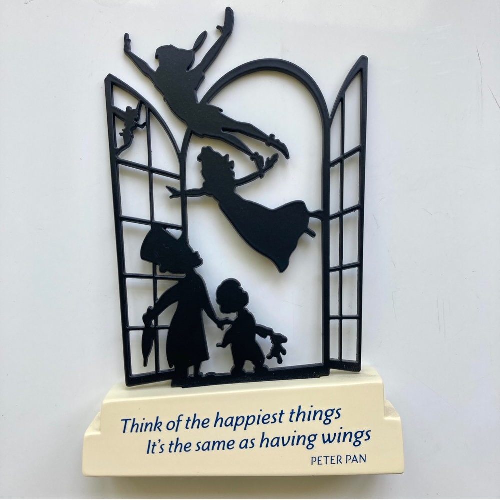 Hallmark Disney Peter Pan Metal silhouette statue Wendy Michael John Tinkerbell
